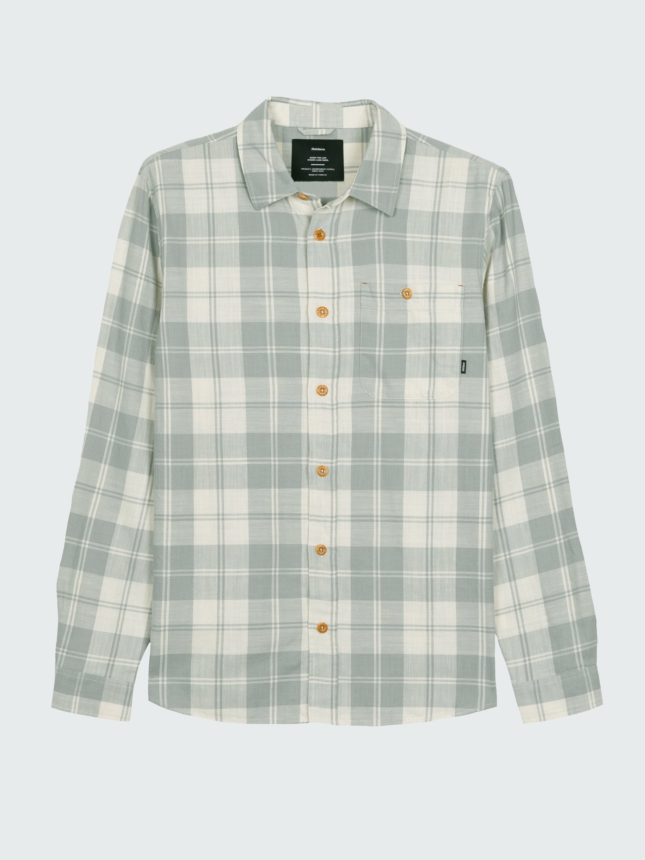 Men's Organic Cotton Shirt in Brown Check - Cardew | Finisterre