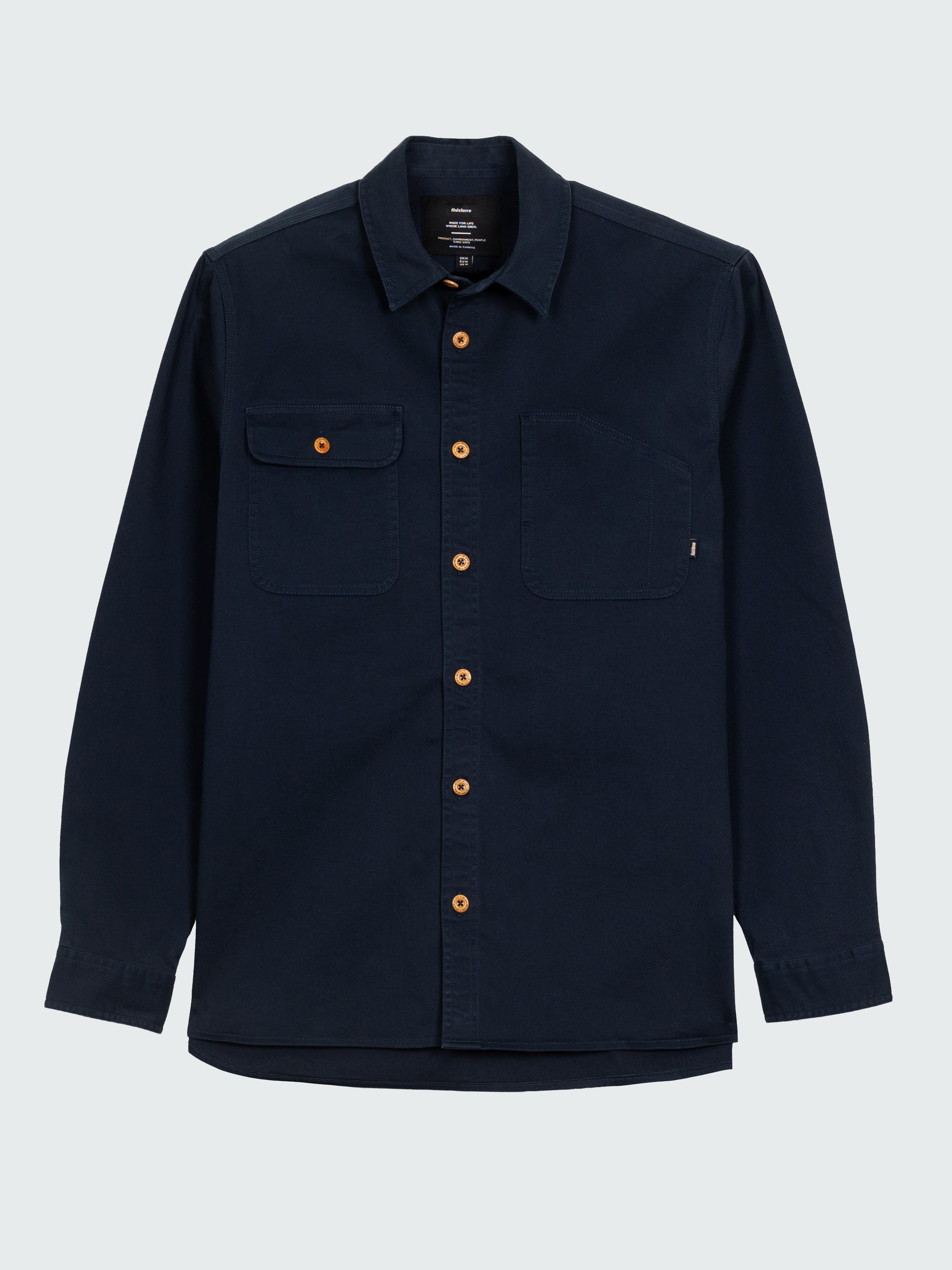 Men's Organic Cotton Shirt in Navy - Eddystone | Finisterre