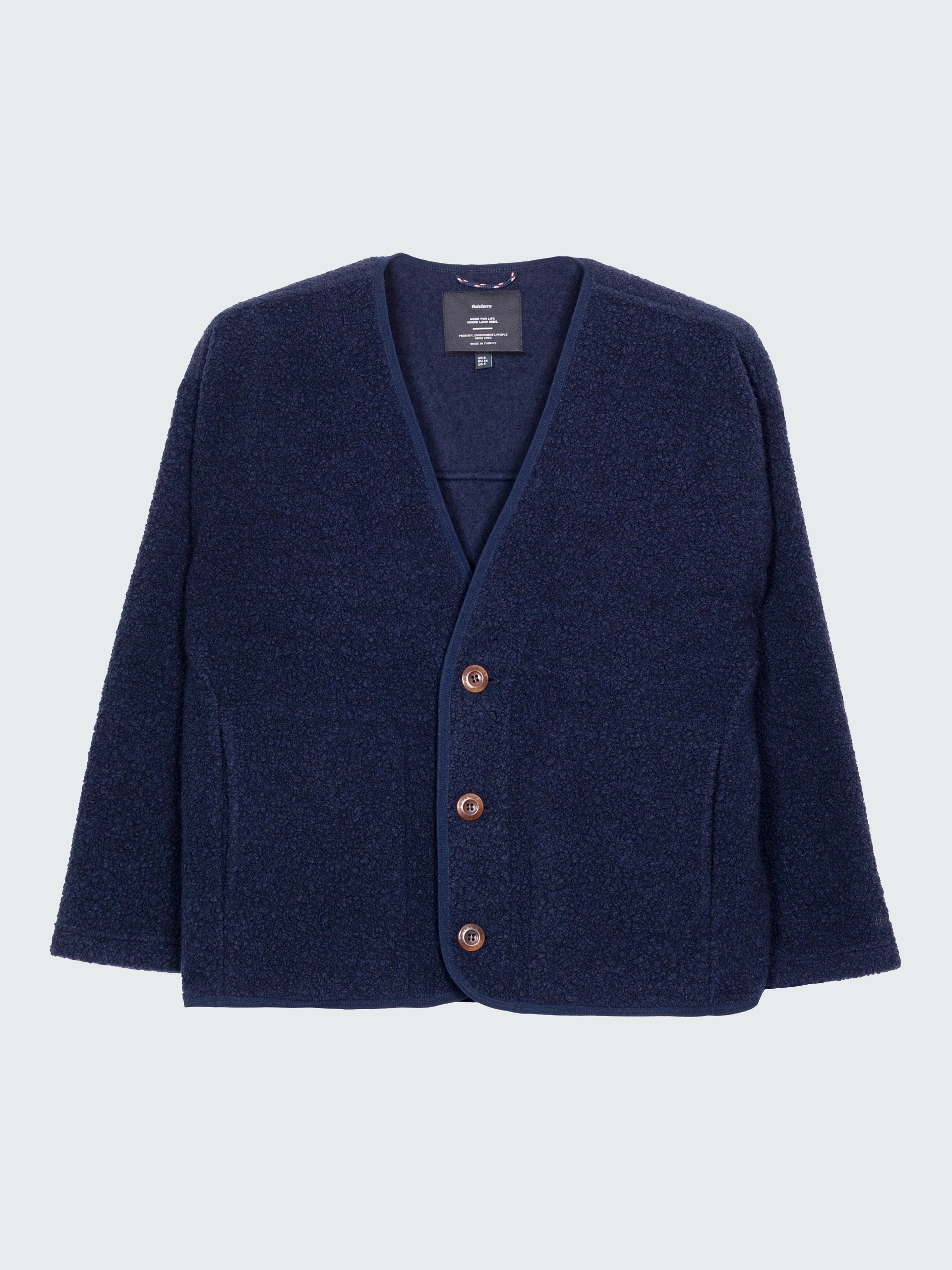 Women's Recycled Fleece Cardigan in Navy - Elowen | Finisterre