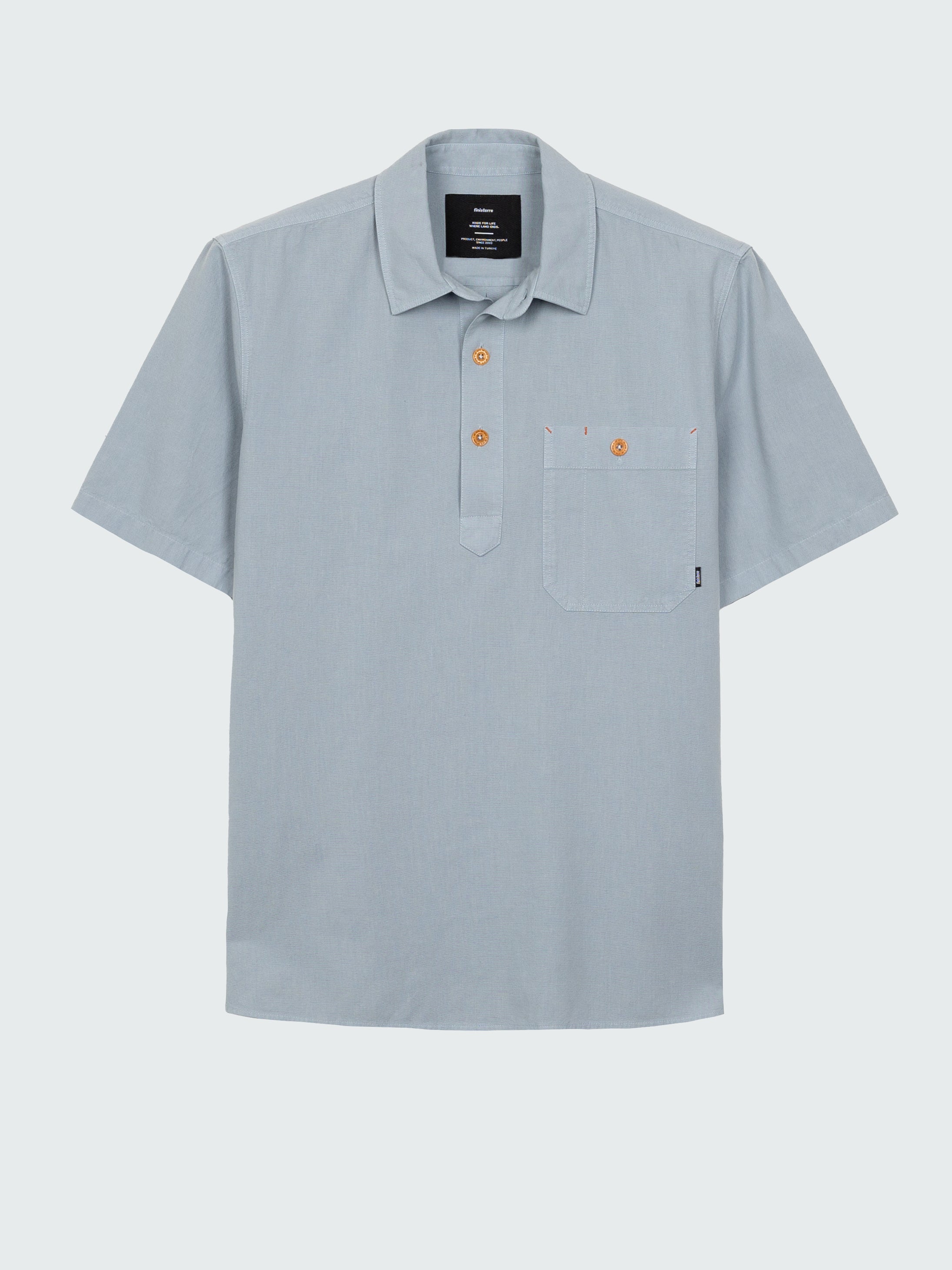 Men's Hemp Short Sleeve Shirt in Blue - Hendra | Finisterre