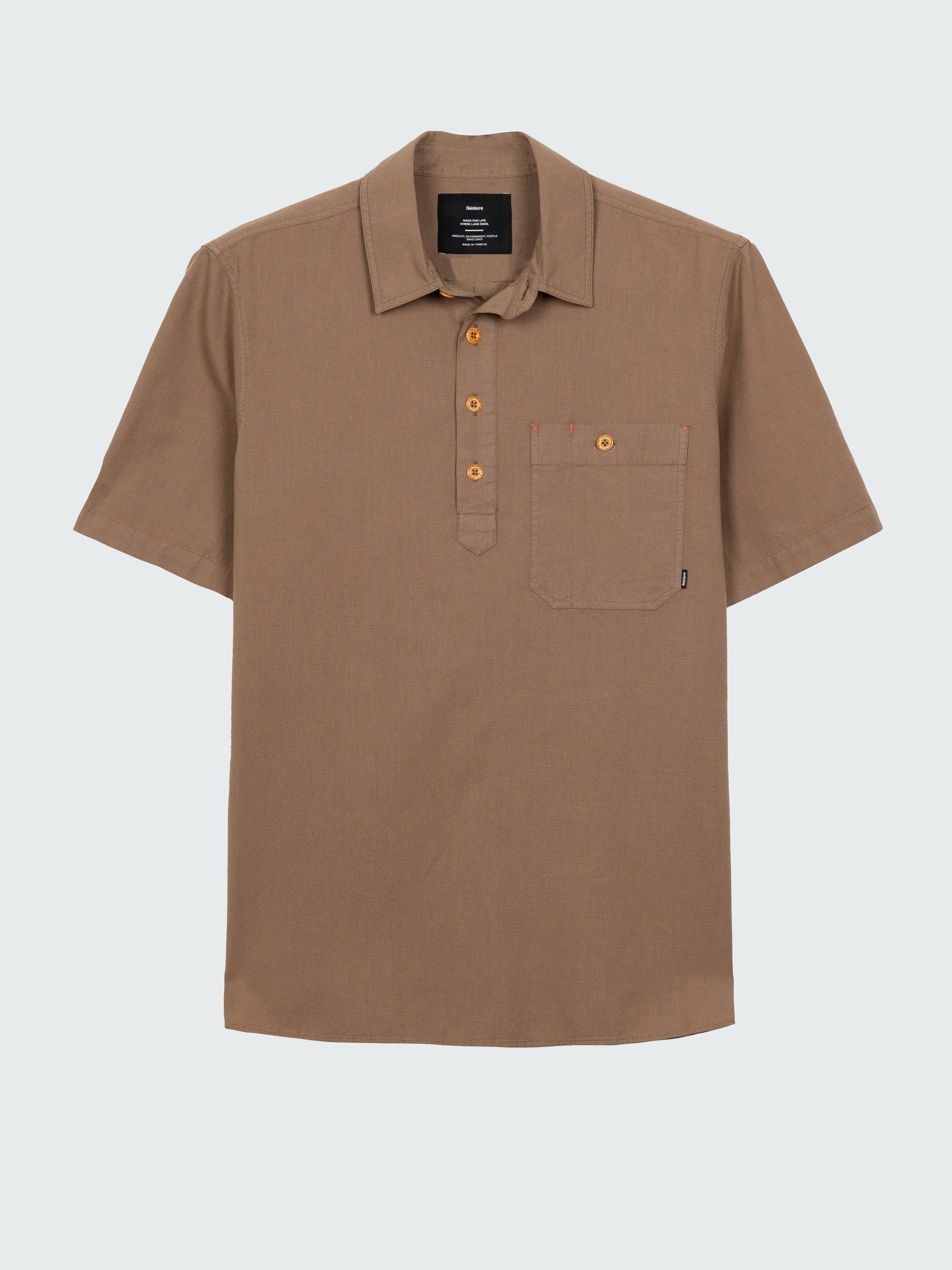 Men's Hemp Short Sleeve Shirt in Brown - Hendra | Finisterre