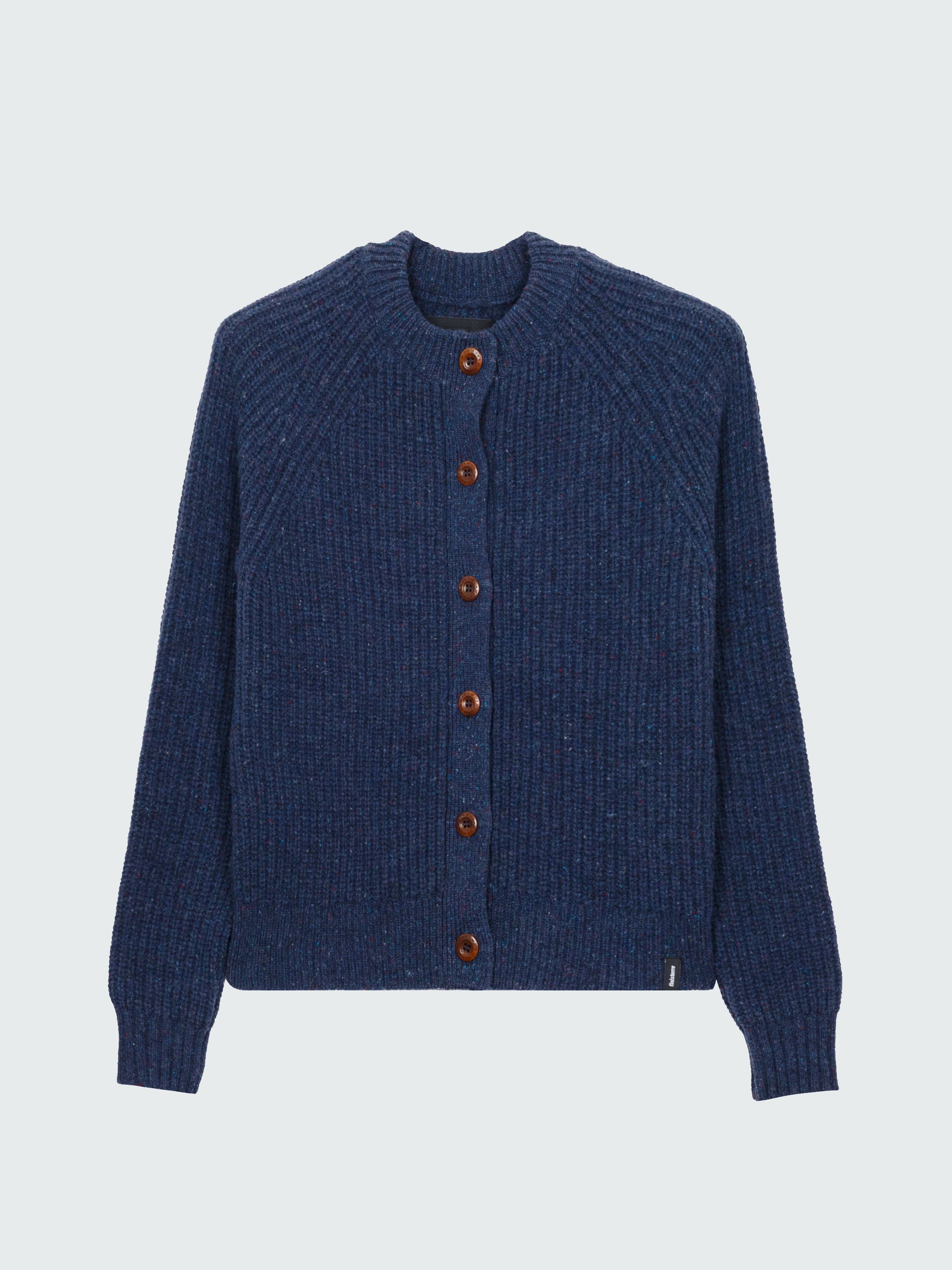 Women's Wool Crew Neck Cardigan in Navy - Mora | Finisterre