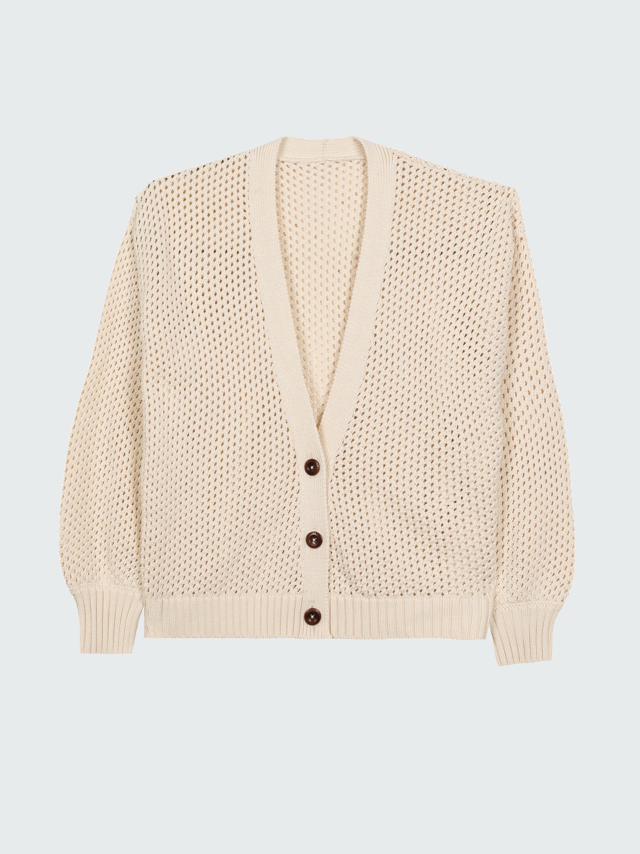 Women's Organic Cotton Stitch Cardi in Ecru - Pol | Finisterre