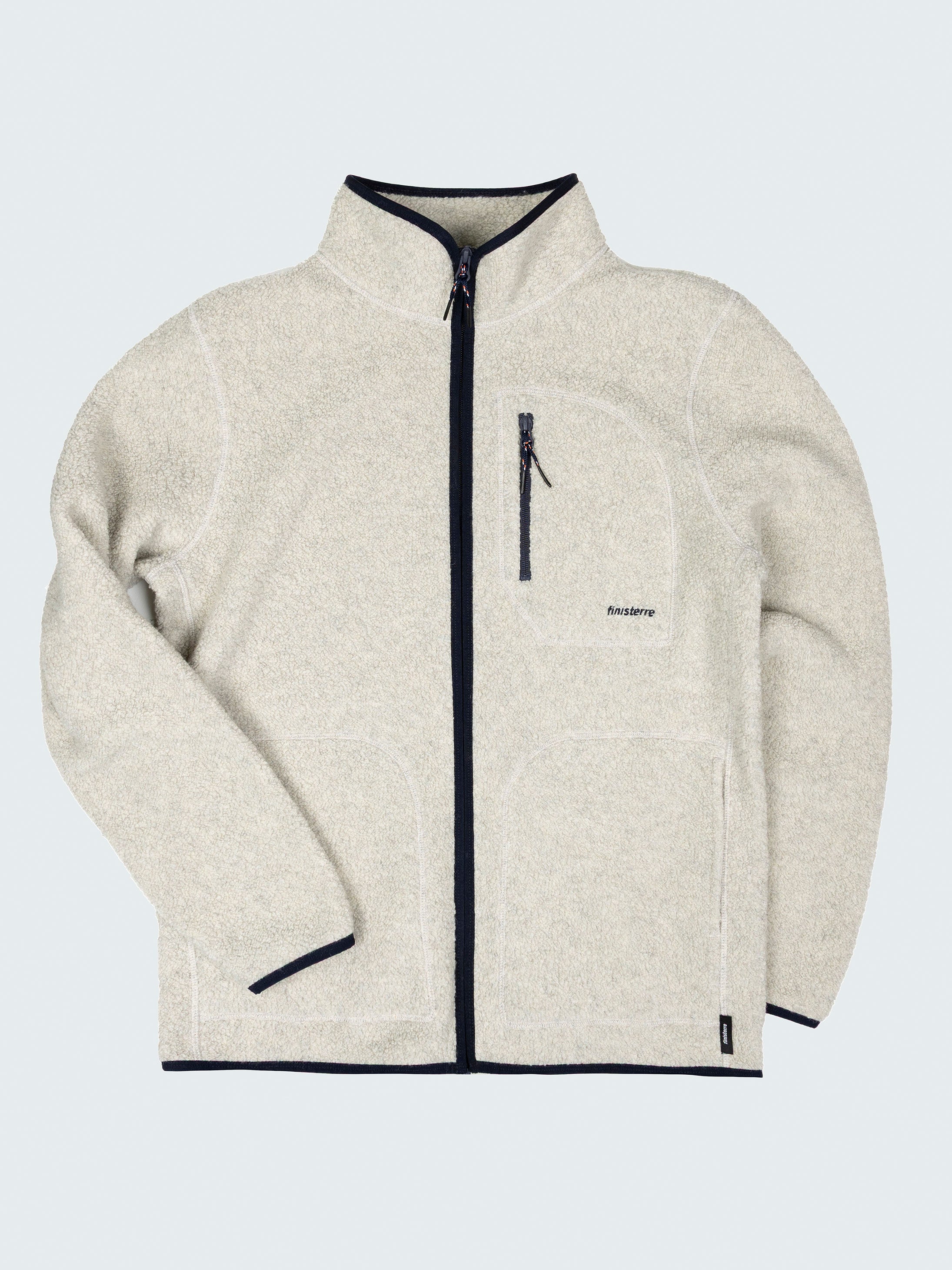 Men's Recycled Fleece Jacket in Ecru - Portell | Finisterre