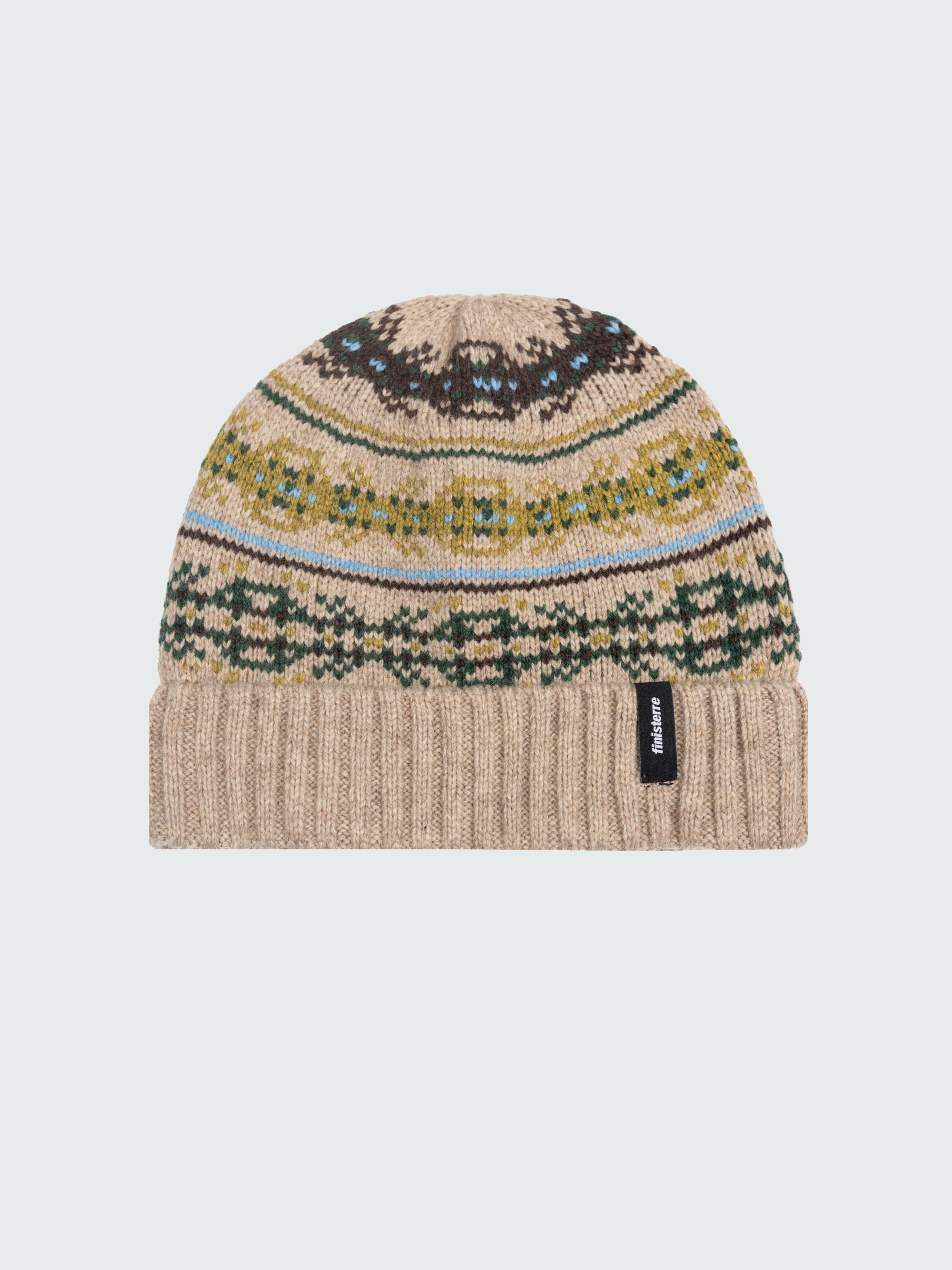 Unisex Fair Isle Beanie in Oatmeal Multi - Talland | Finisterre