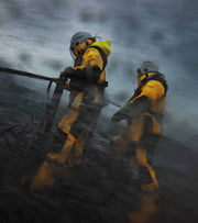 RNLI crew fighting the storm