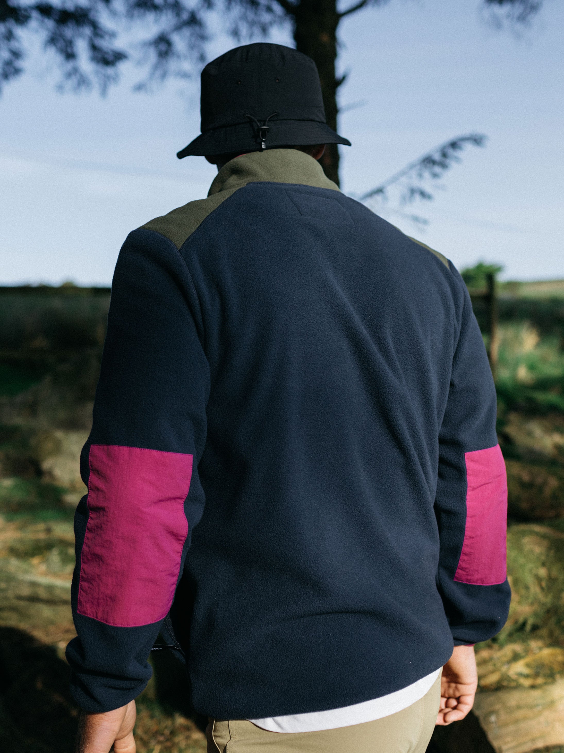 Men's Axiom 1/4 Snap Fleece in Navy/Olive/Mulberry