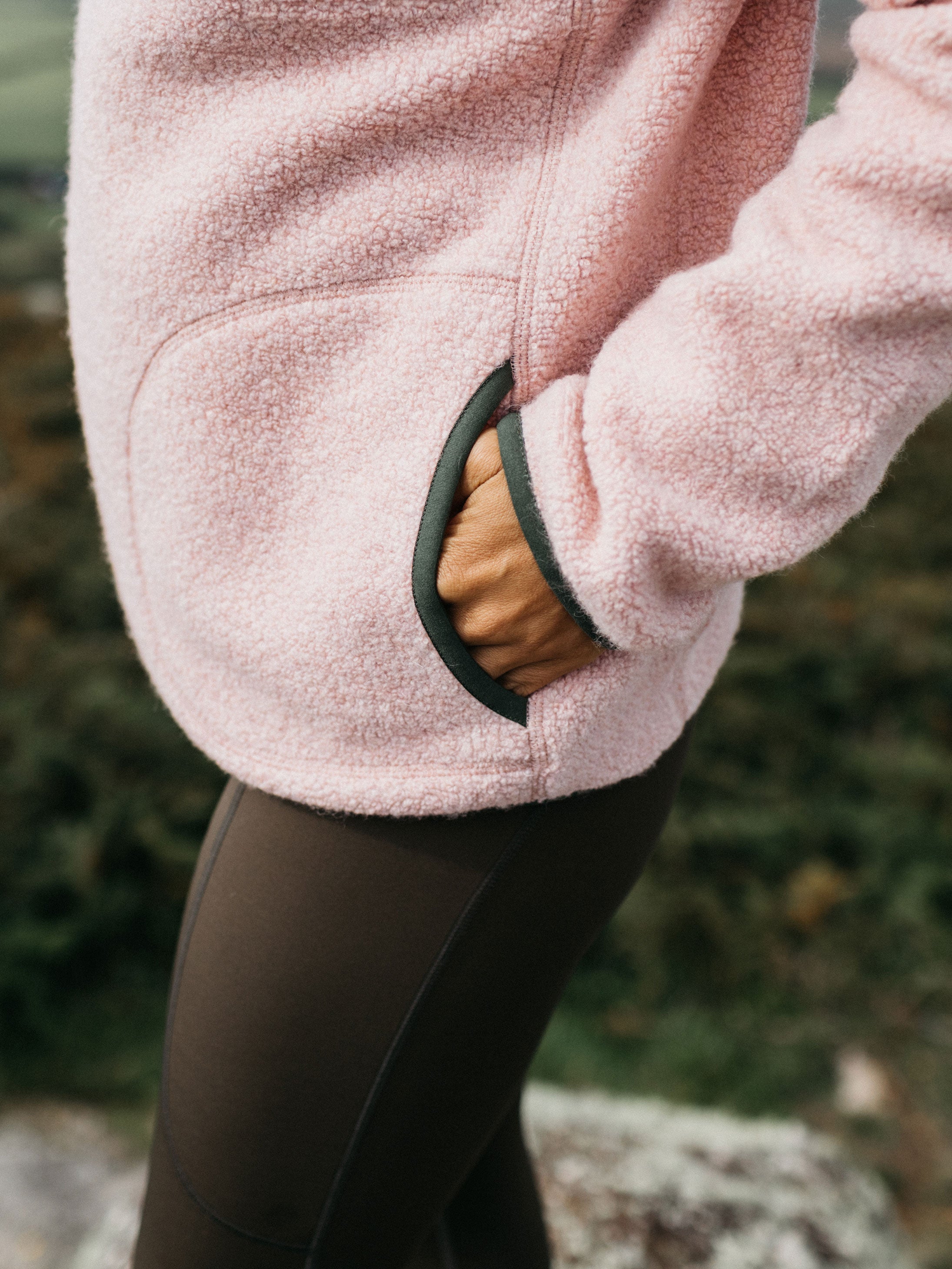 Women's Hegen 1/4 Zip Wool Fleece in Pink | Finisterre