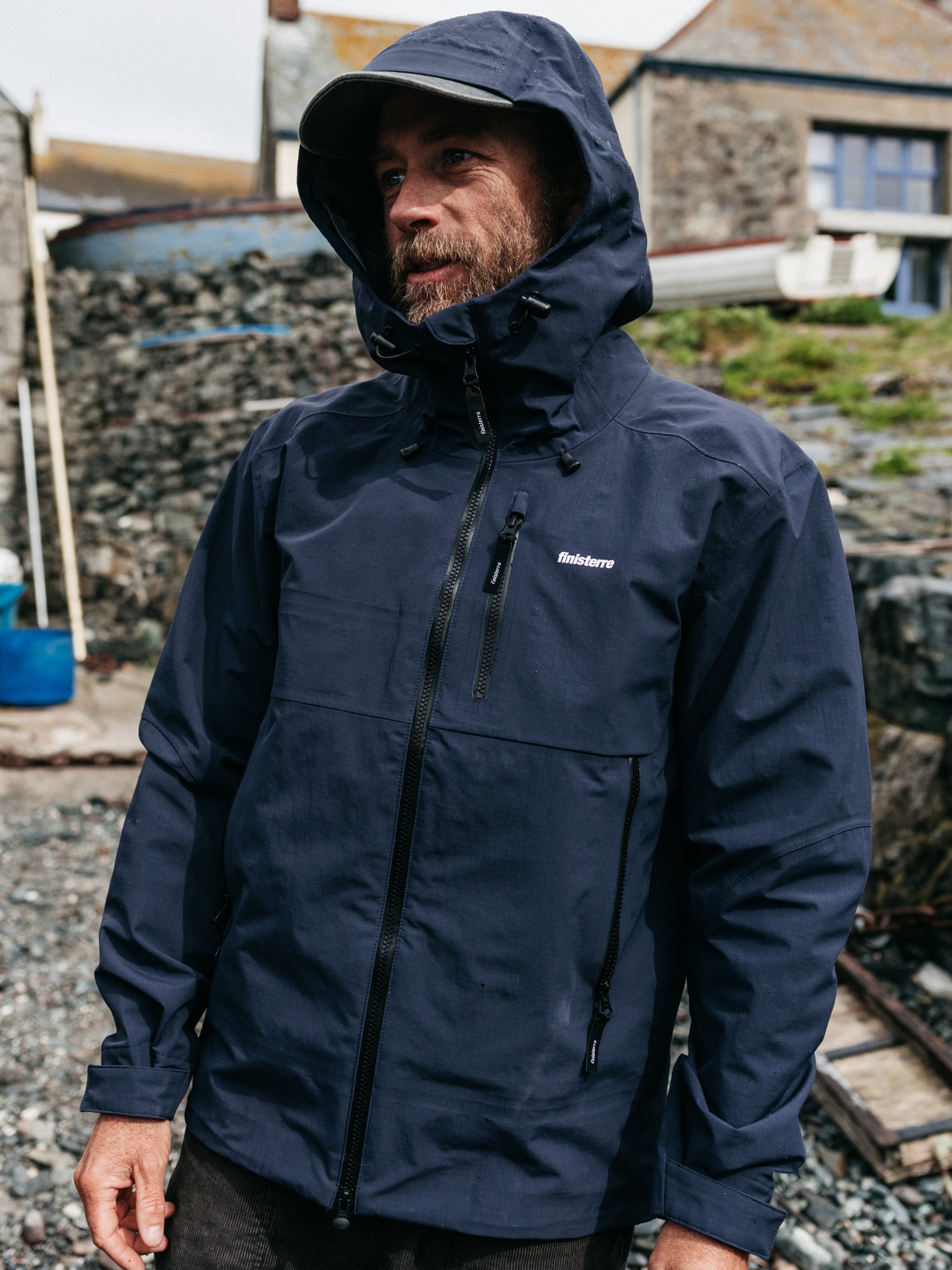 Men's Stormbird Waterproof Jacket in Navy | Finisterre