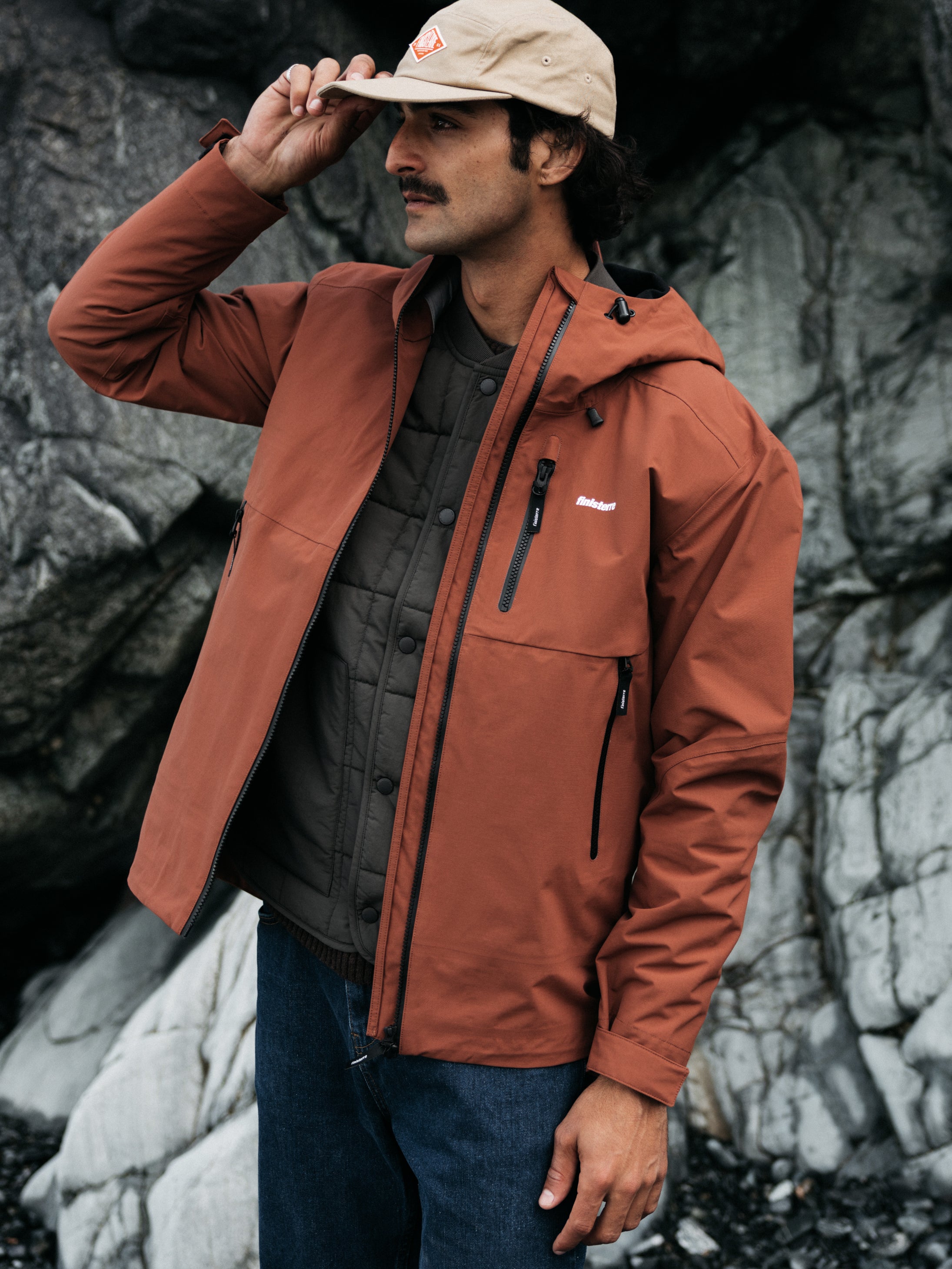 Men's Stormbird Waterproof Jacket in Mahogany Brown | Finisterre
