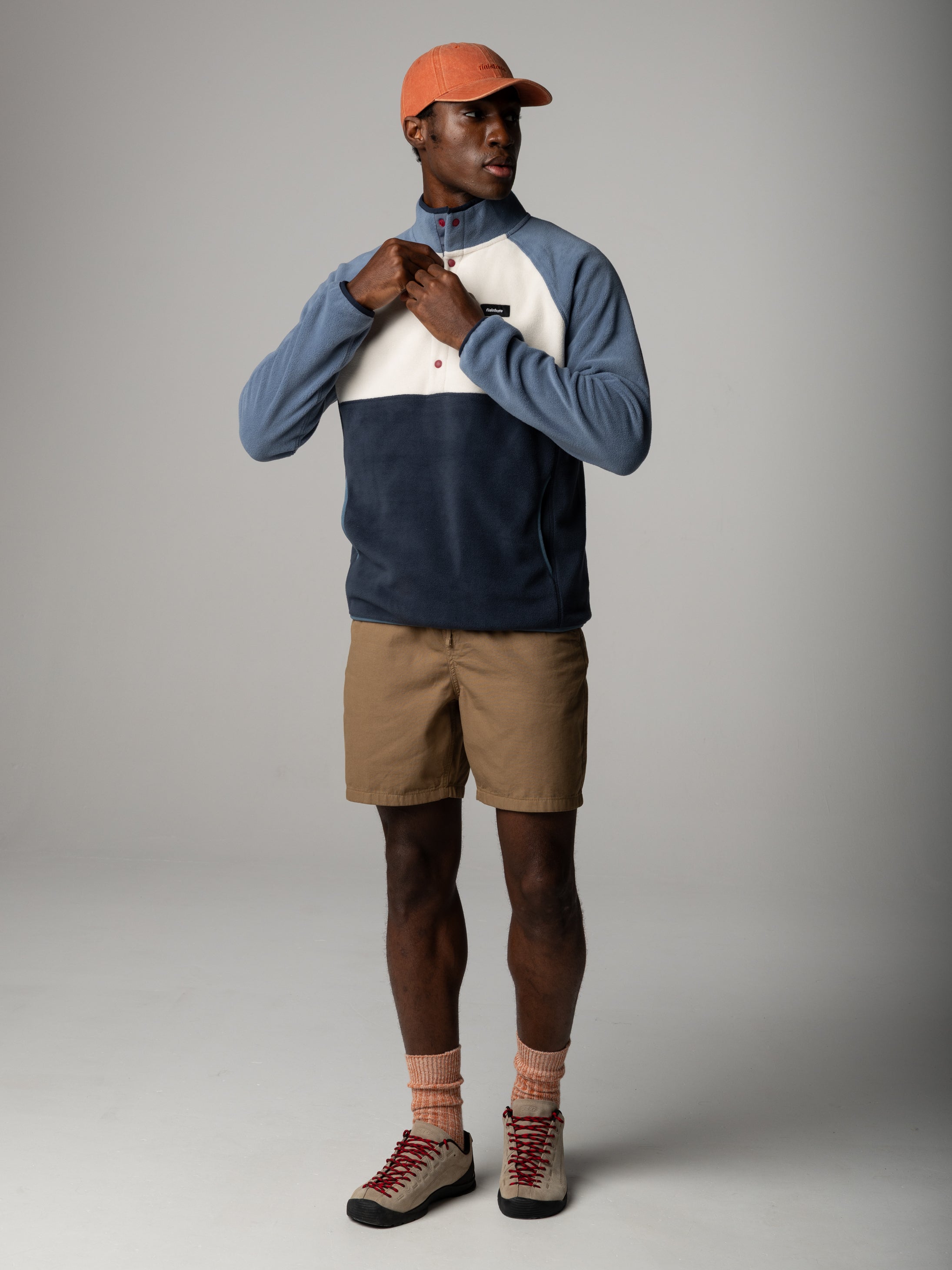 Men's Recycled 1/4 Fleece in Navy/Whitewater/Ozone Blue - Axiom