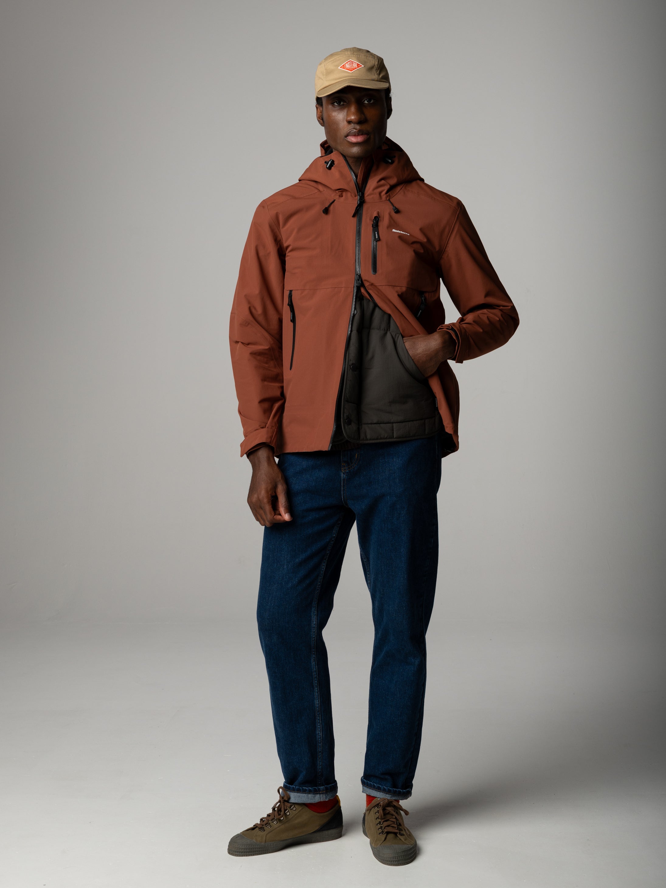 Men's Stormbird Waterproof Jacket in Mahogany Brown | Finisterre