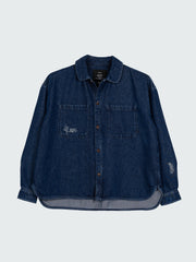 Women's Floral Marine Denim Shirt