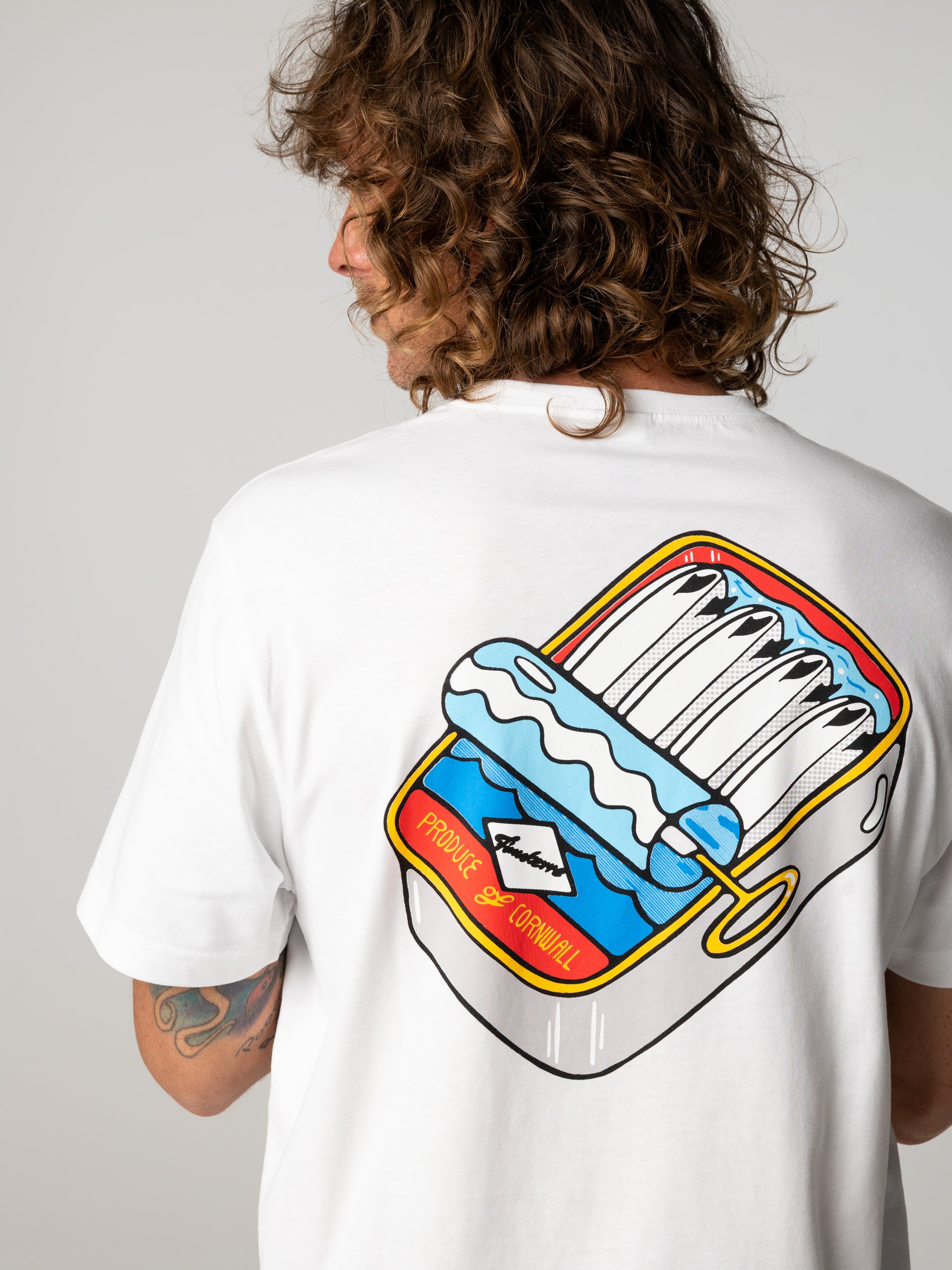 Men's Organic Cotton T-Shirt in White - Sardine | Finisterre