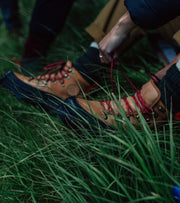 Close up of boots in grass