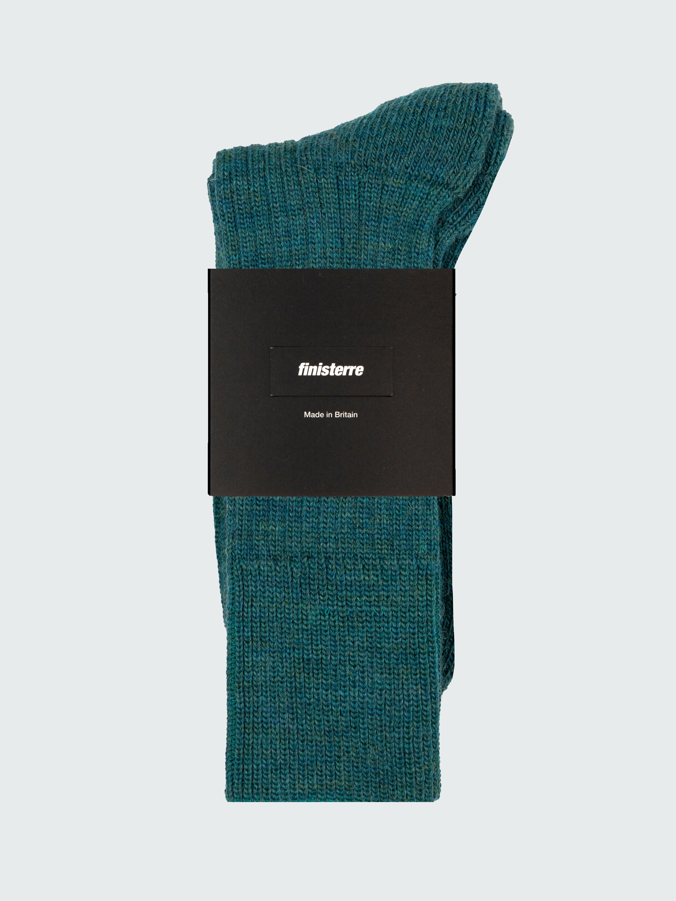 Wool Blend Ribbed Sock in Green | Finisterre