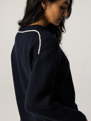 Women's Eva Contrast Stitch Jumper