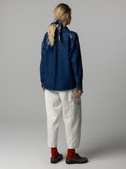 Women's Floral Marine Denim Shirt