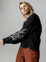 Floral Marine Damenpullover