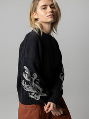 Floral Marine Damenpullover