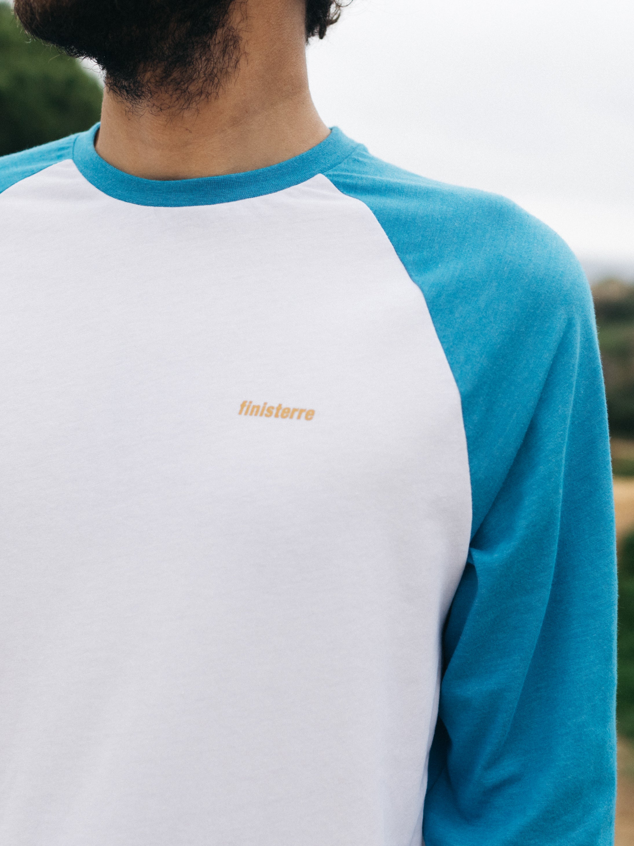 turquoise raglan tee