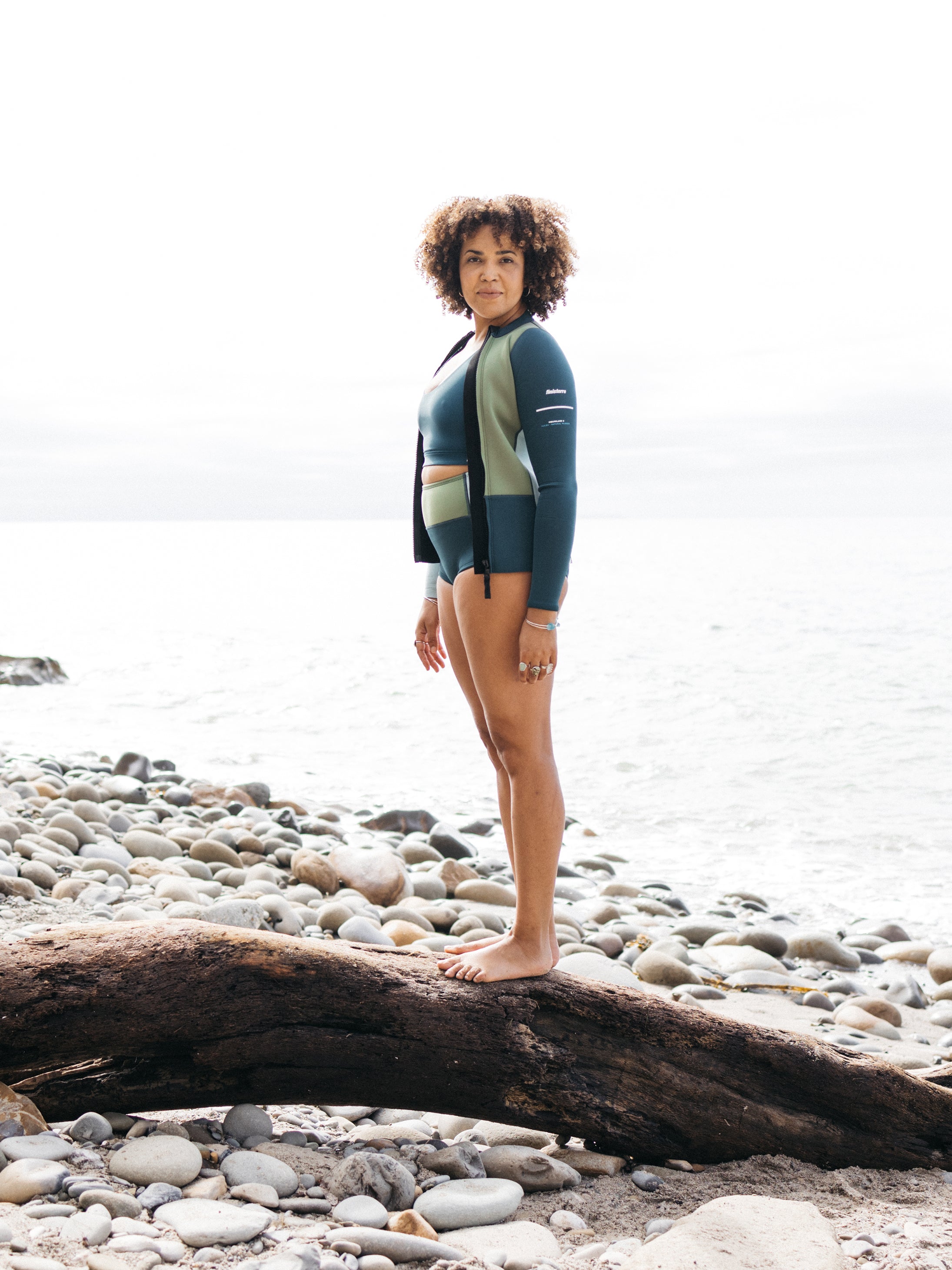 Women's 2e Yulex Long Sleeve Top in Teal/Khaki/Aqua | Finisterre