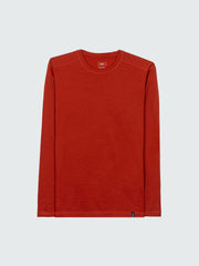 Men's Eddy 2.0 Merino Wool Long Sleeve Base Layer in Brick Red