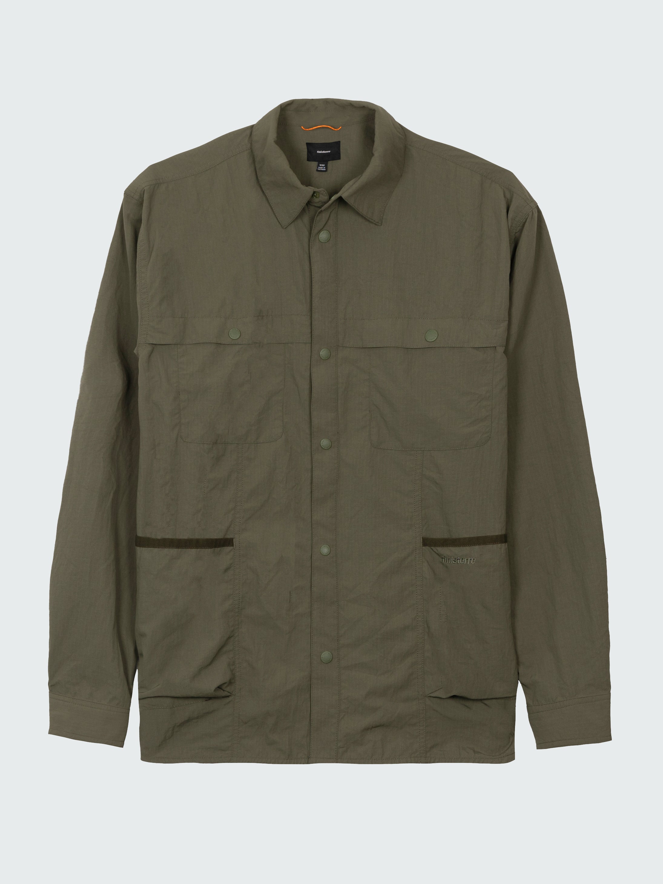 Men's Recycled Long Sleeve Shirt in Olive - Wander | Finisterre