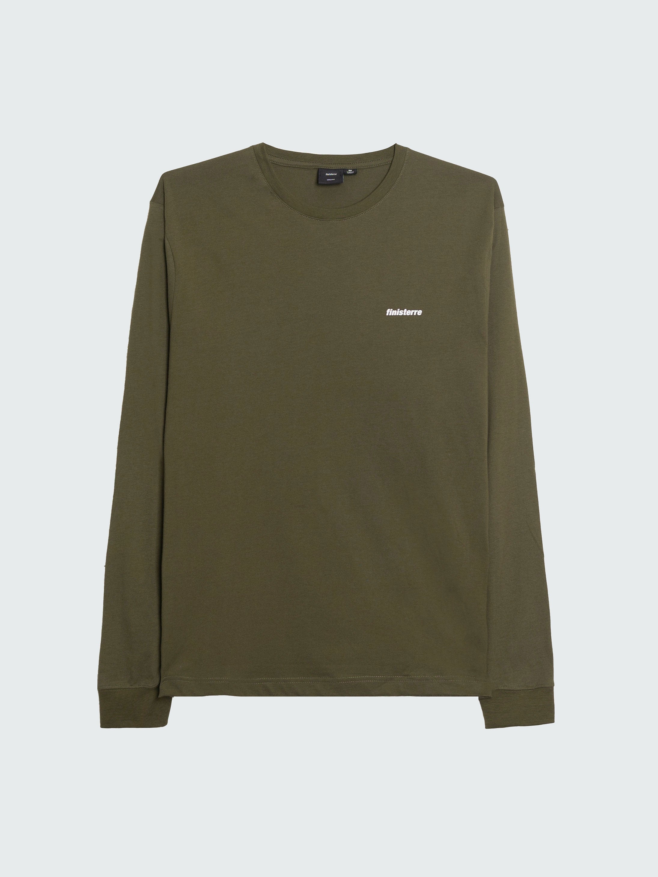 Men's Harlyn Logo Long Sleeve T-Shirt in Dark Olive | Finisterre