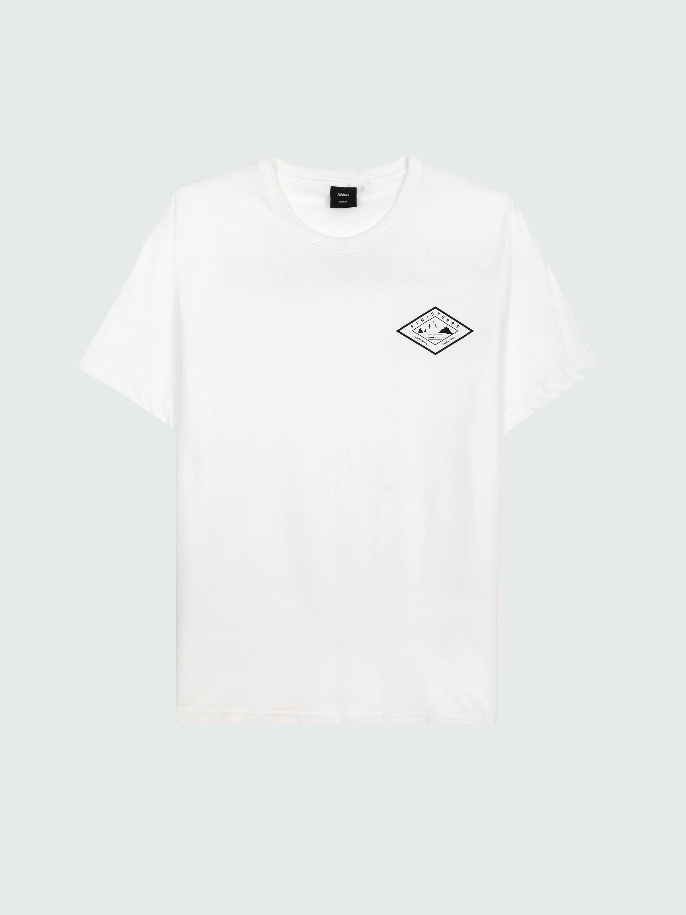 Men's Diamond Logo T-Shirt in White | Finisterre
